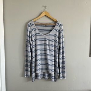 BKE | White & Blue Striped Long Sleeve Shirt